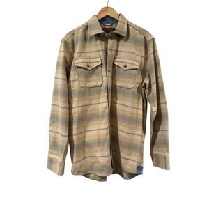 Levitate Plaid Flannel Shirt Corduroy Flip Cuff Medium